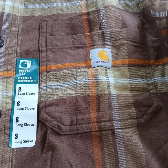 carhartt ♡ rugged flex relaxed flannel shirt small - Picture 5 of 9
